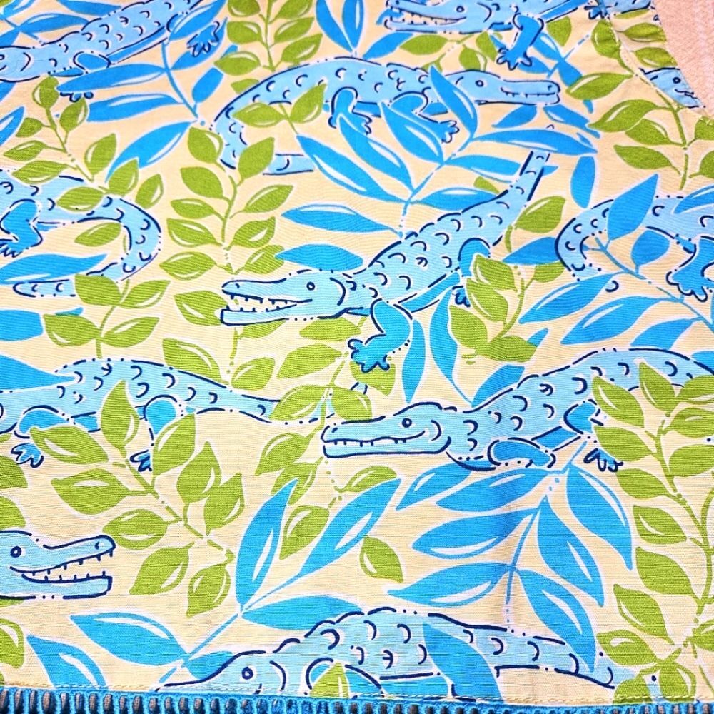 Lilly Pulitzer Mimosa Alligator Vintage Kids Cropped Pants & Top 2 Piece Set - Picture 9 of 13